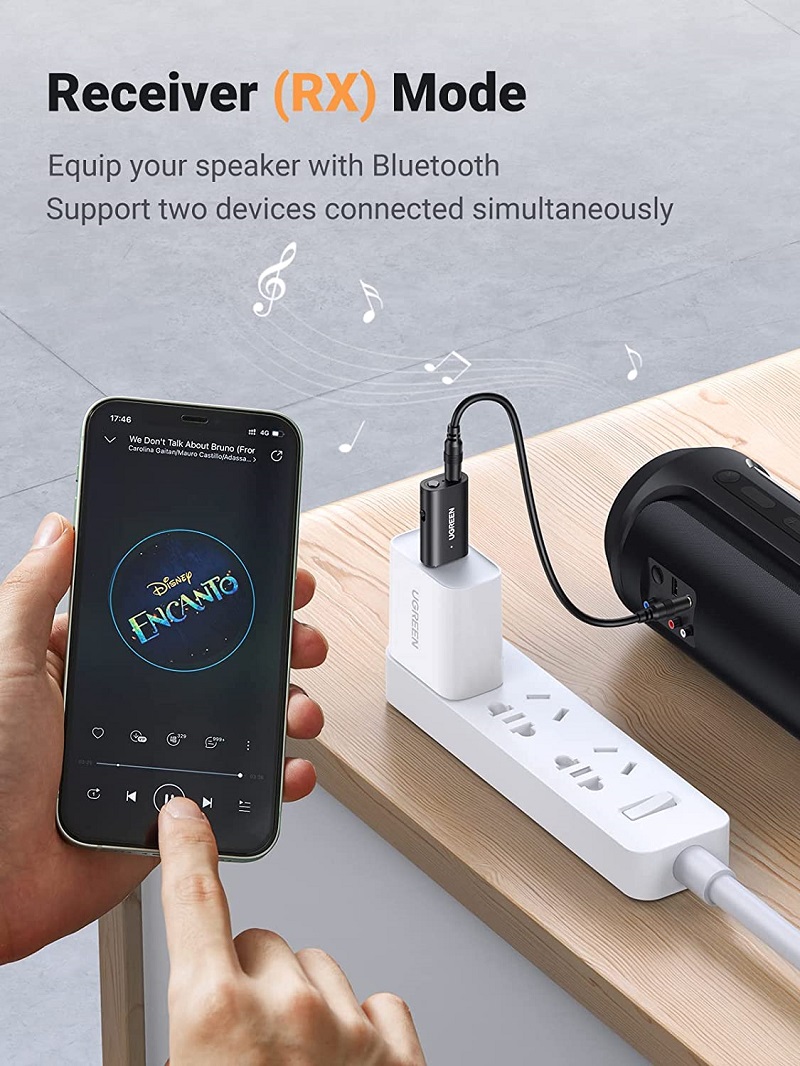 Ugreen 60300 Bộ nhận, phát tín hiệu âm thanh qua Bluetooth 5.1 (Tranmitter/Receiver)